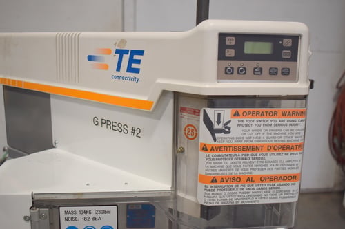 TE Connectivity #2217000-1-B, Model G II Terminator Wire Crimping Machine, benchtop, 240 V., 3 Amps, 1 Ph. - Image 5