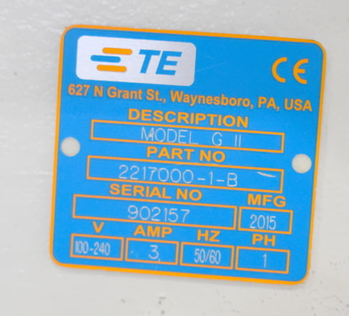 TE Connectivity #2217000-1-B, Model G II Terminator Wire Crimping Machine, benchtop, 240 V., 3 Amps, 1 Ph. - Image 6