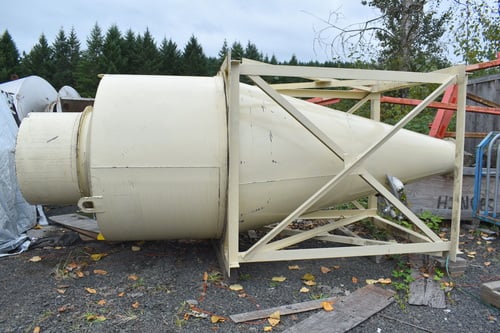 54" Dust Cyclone, 13' long, 13" inlet, 14" top outlet, 12" bottom discharge, ladder & platform, 4' stand - Image 3