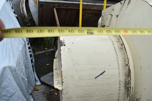 54" Dust Cyclone, 13' long, 13" inlet, 14" top outlet, 12" bottom discharge, ladder & platform, 4' stand - Image 4