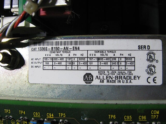150 HP Allen-Bradley, 1336S-B150-AN-EN4, Variable Frequency Drive, (4) additional 3/4 HP variable frequency - Image 3