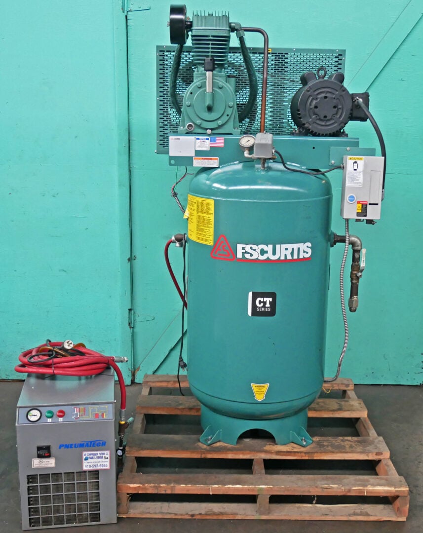 5 HP FS Curtis #FCT05C55V8S, Vertical Two-Stage Air Compressor, 80 Gallon, 17.8 CFM, 175 PSI, w/ Magnetics - Image 2