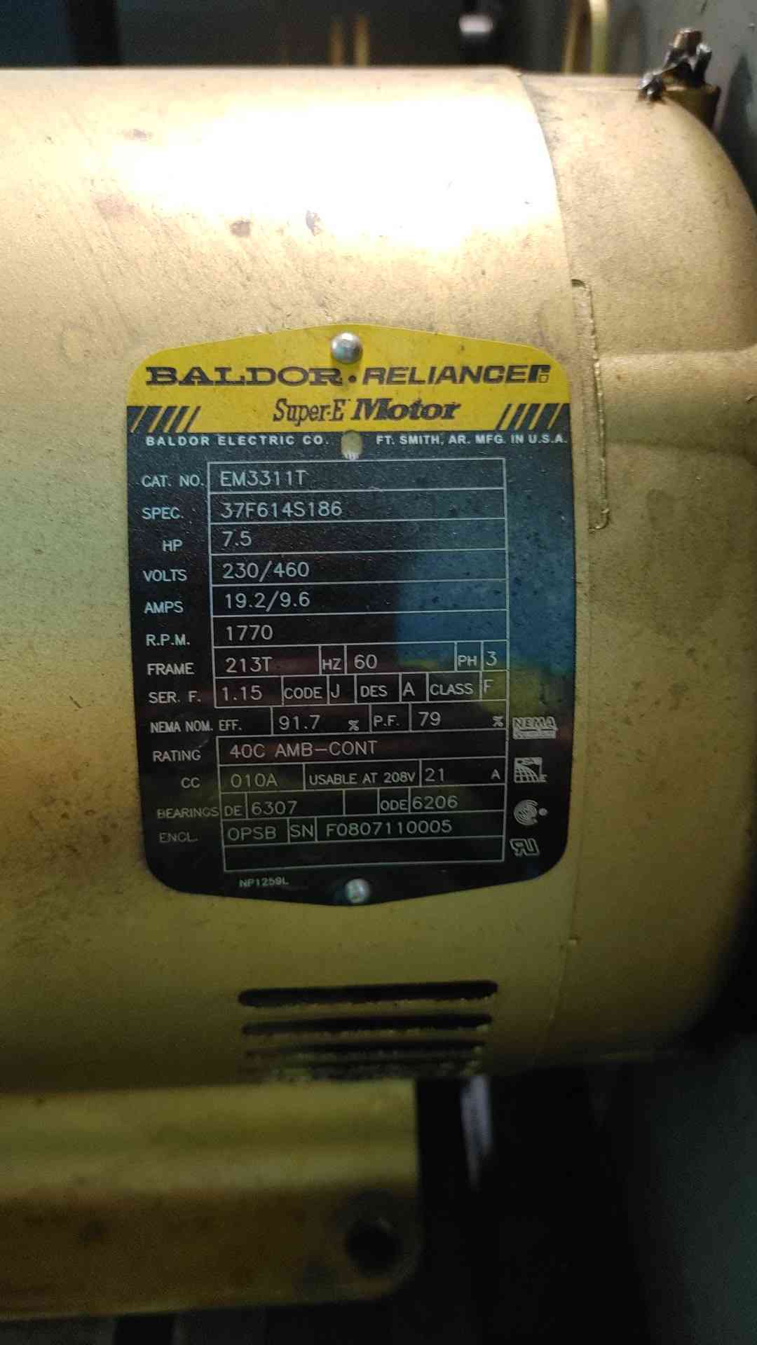 7.5 HP Ingersoll-Rand #T30, duplex air compressor, 7100 10D pump, tank mounted, 230/460 V., 3PH - Image 8