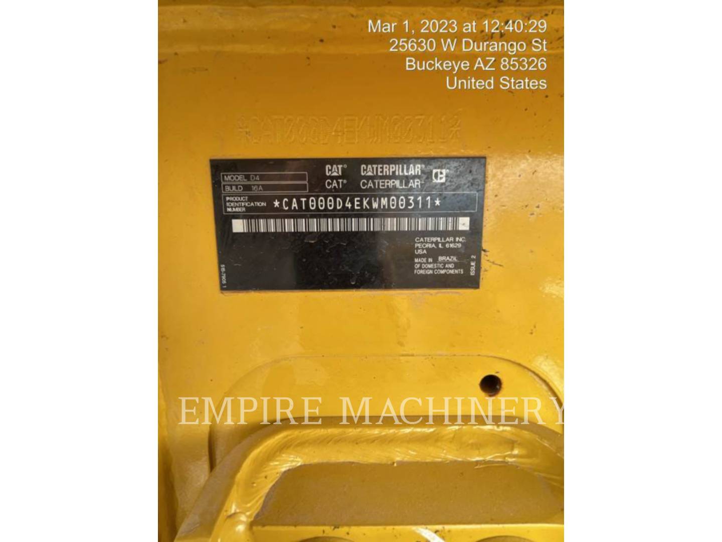 Caterpillar D4-16 PAT, 3340 hours, S/N: KWM00311, 2022 - Image 2
