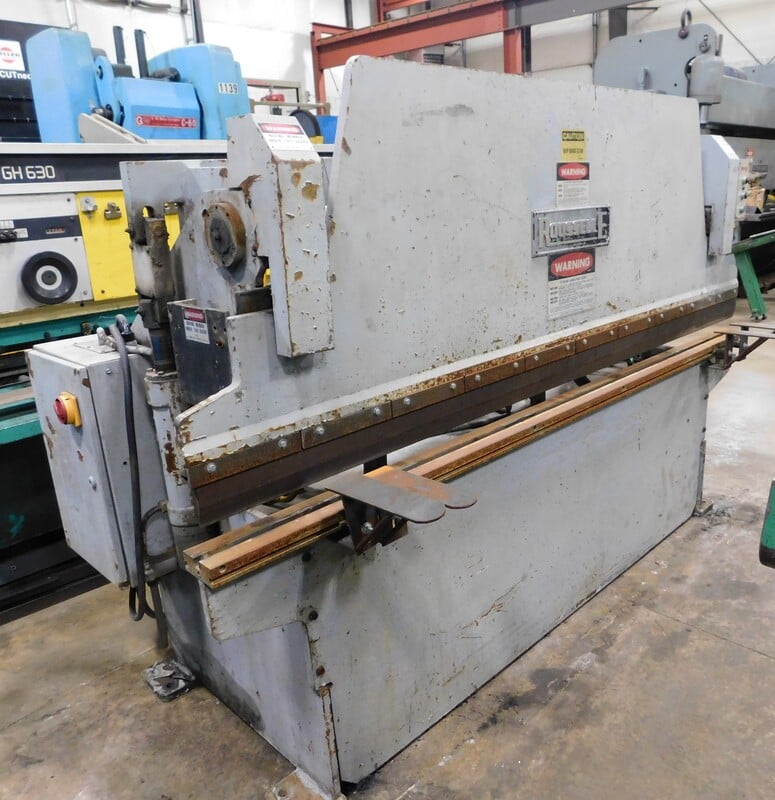 20 Ton, Rousselle #PL2020, hydraulic press brake, 8' overall, manual valve actuation, mechanical stop to - Image 2
