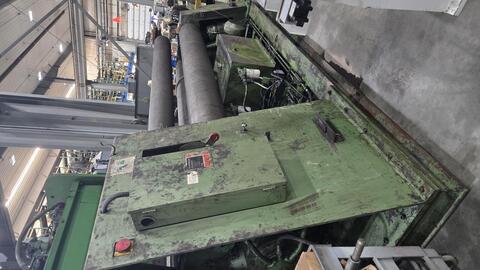 1" x 10' Roundo #PS360, 3-Roll Pyramid / Initial Pinch Hydraulic Plate Roll, 14.5" roll diameter, 40 HP, 1989 - Image 3