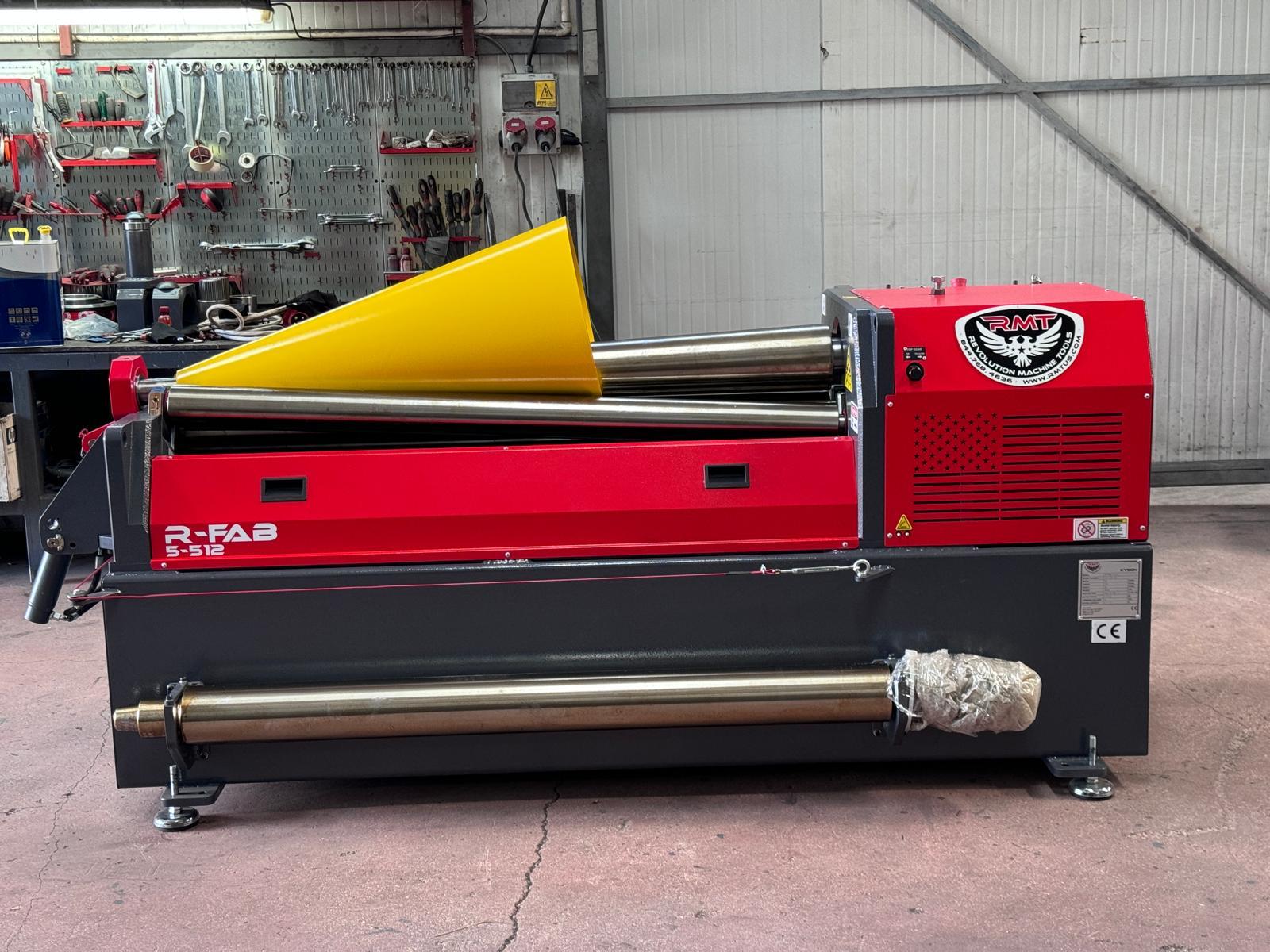 RMT #R-FAB-5-512, hydraulic 4 roll plate bending roll, PLC control, tiltable side rolls, cone bending, new - Image 3