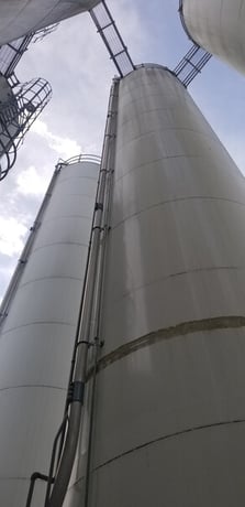 44880 gallon, Silo, 12' dia x 50' + cone, Carbon Steel, 6000 cu.ft., powders, skirt support, #1272254 (6 - Image 1