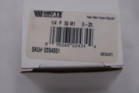 Watts #1/4 P 50 M1, Water Pressure Regulator, 0-125 psi, 1/4", New - Image 3