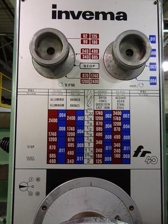 Invema #FR40-1500, radial drilling, 62-2400 RPM, power elevation of arm, #102901 - Image 3