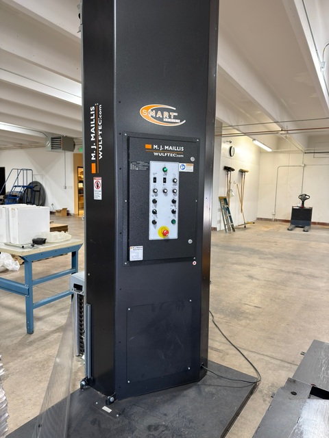 Wulftec #WSML-150-S, shrink wrapper with secondardy platform for rolling up with a pallet jack - Image 1