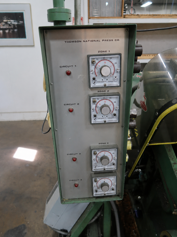100 Ton, Thompson Nstional #28X41, clamshell design heated platen die cutting & creasing press - Image 3