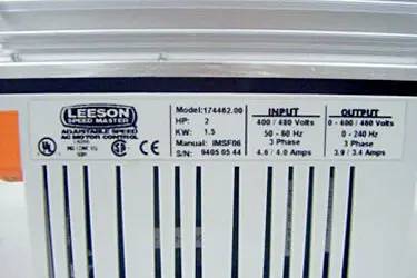 2 HP Leeson #174462, speedmaster sm plus series ac varia, 400/480 Volt, 50/60 Hz., 3PH - Image 5
