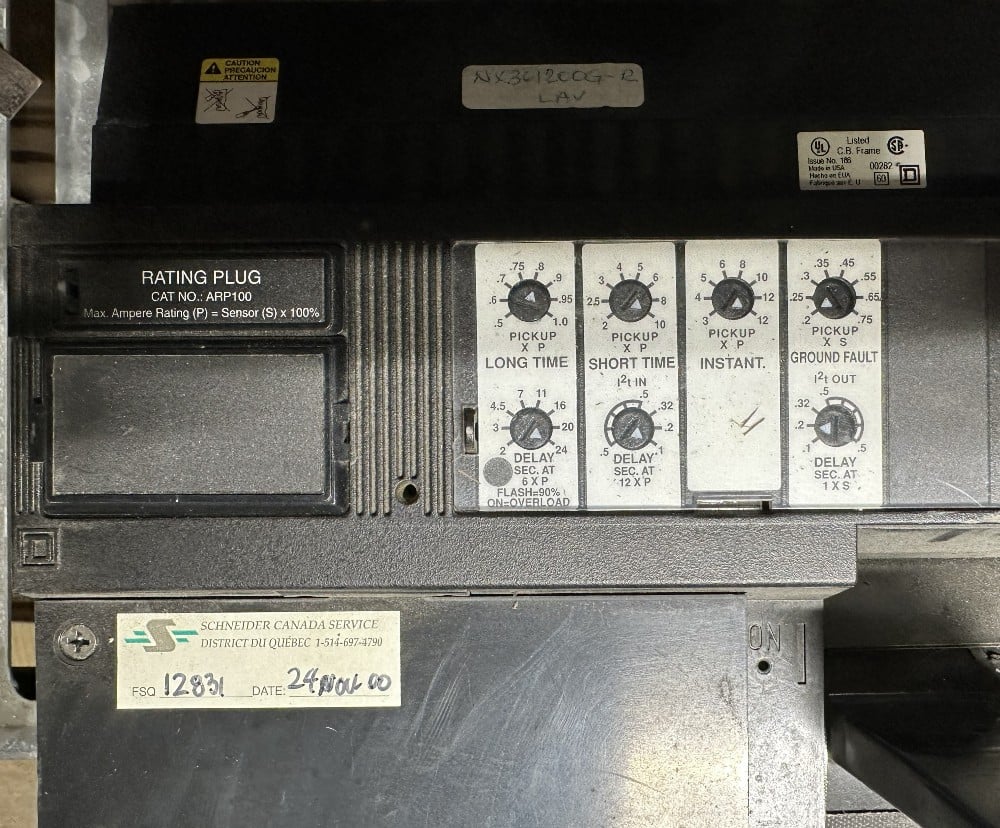 1200 Amps, Square D, Type NX Insulated Case Circuit Breaker, 3-pole, 600V Max., 1200A Sensor, 1200A Rating - Image 5