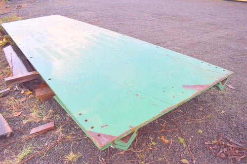 1" Steel Plate, 6' width x 20' L, 4,900 lb. per sheet, 6" x 6" x 1" attached angle iron, (3 available) - Image 5