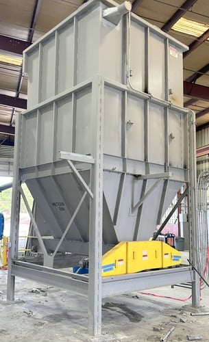 Surge Hopper Bin, 108" width x 216" H x 108" D bin, twin screw auger metering discharge, 9" auger diameter - Image 4