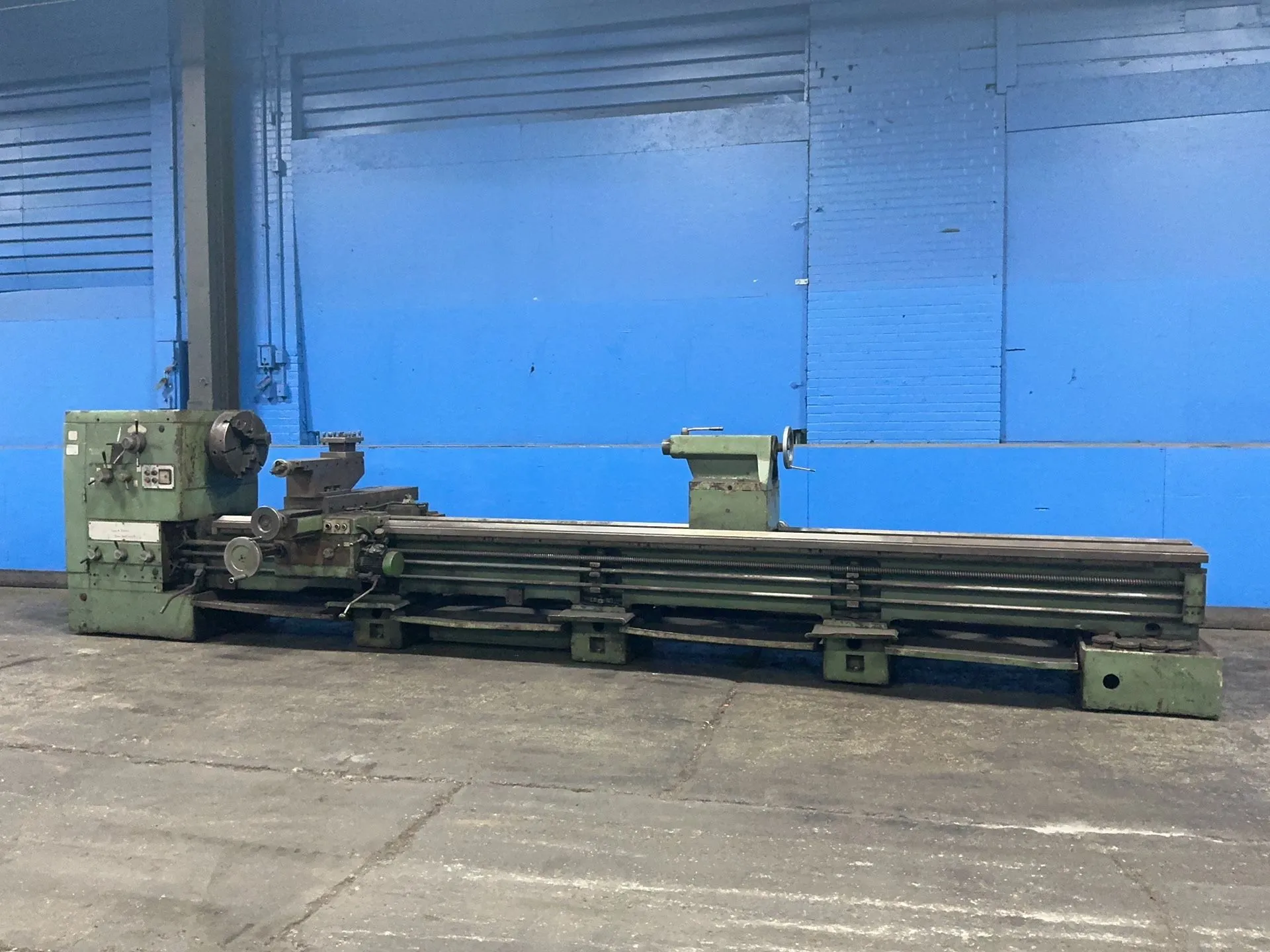 36" x 208" Edelstaal #SNA-1000X5000, engine lathe, 18" 3-jaw chuck, 4" bore, 16" steady rest, tool post, tail - Image 1