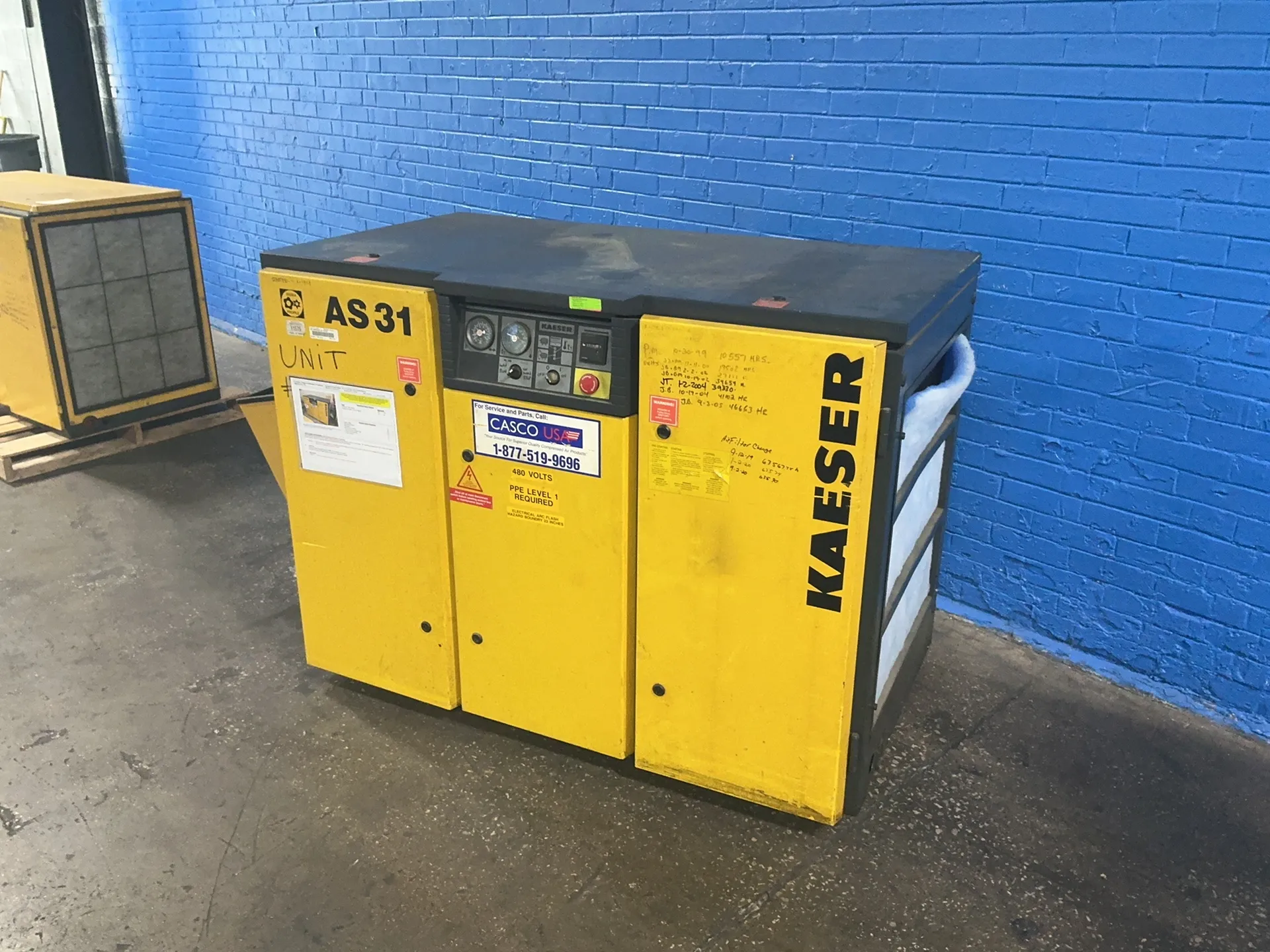 115 CFM, 110 PSIG, Kaeser #AS-31, rotary screw air compressor, 25 HP, 1800 RPM, 3 Ph., 230/460 V., 63,798 - Image 3