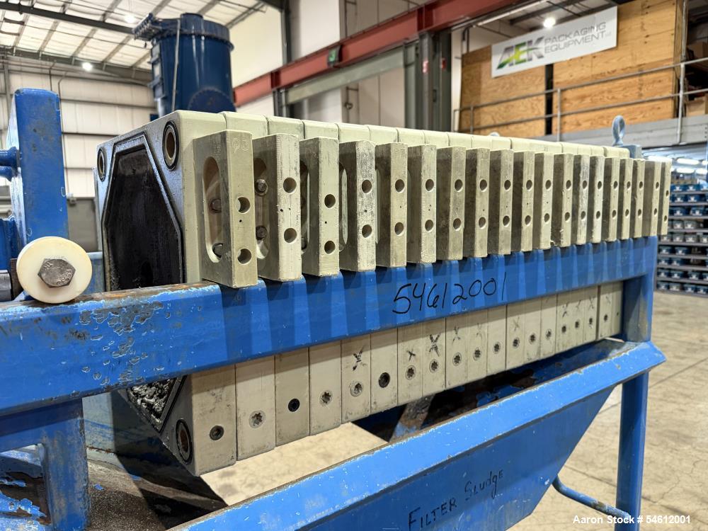 24" x 24" ACS, plate and frame filter press, 20 polypropylene plates, hydraulic plate closing, cake discharge - Image 6