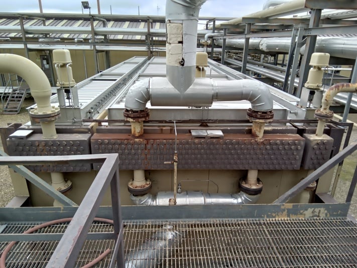 655 psi, Exchanger Industries, Ariel process cooler, 3 sets of finned tubes, 28' x 14' skid - Image 5