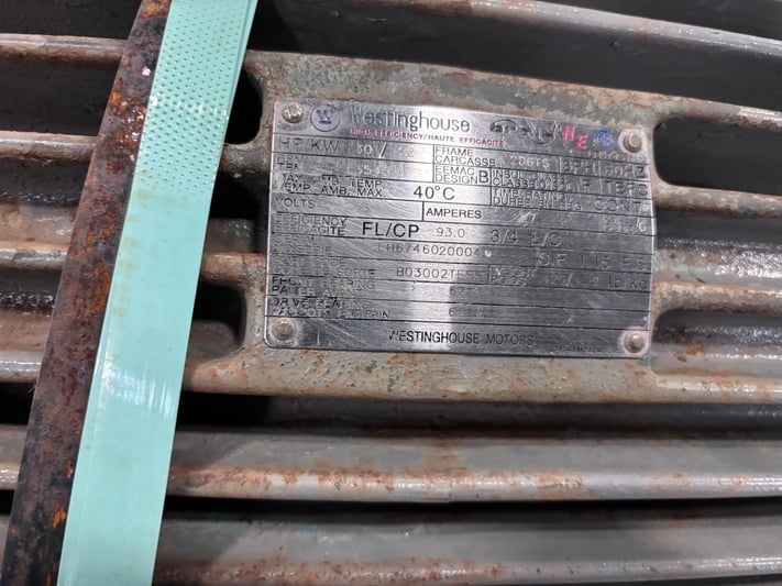 30 HP 3545 RPM Westinghouse #B03002TES5, squirrel cage motor, 575 Volts, 3-phase, TEFC, w/ Lovejoy SW150 - Image 2