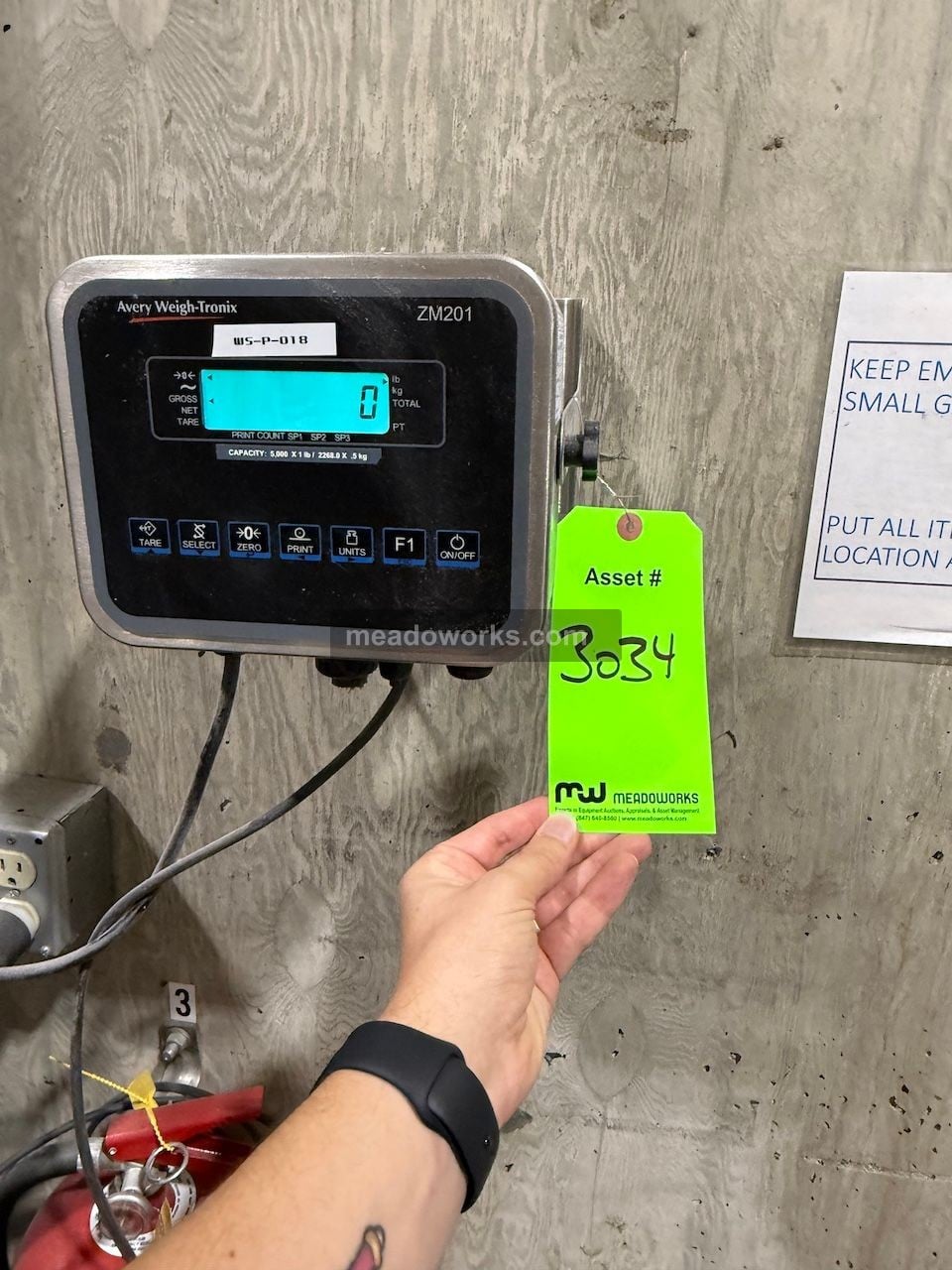 5,000 lb. Avery Weigh-Tronix #ZM201-SD2, Floor Scale, digital indicator, 110-240 V. - Image 3