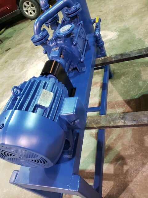 300 CFM, Sihi #LPH-55320, Liquid Ring Vacuum Skid, Carbon Steel, 29" HgV, full recovery system, new - Image 2