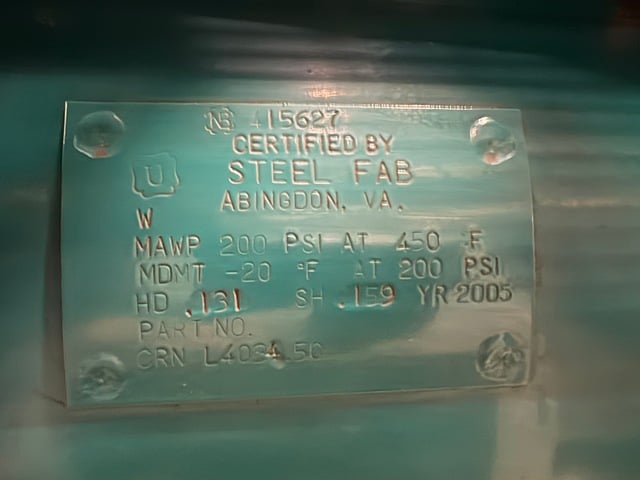 10 HP Techquip #MPC-32, Air Compressor, horizontal receiver tank, 1750 RPM, 200 psi @ 450°F MAWP, 575 Volt - Image 6