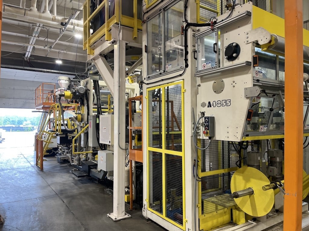 5" PTI #G5000, sheet extrusion line, 32:1 L/D, 300 HP, 42" wide die, GCVD481830 3-roll stack, 2,000 PPH, 575 - Image 10