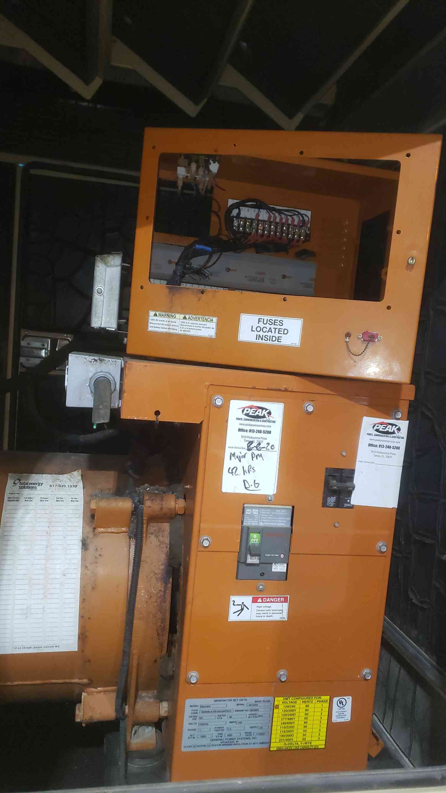 60 KW Generac #SD060, diesel generator set, John Deere engine, 120/240 Volts, 250 A, 1 phase, 42 hours, 2007 - Image 2