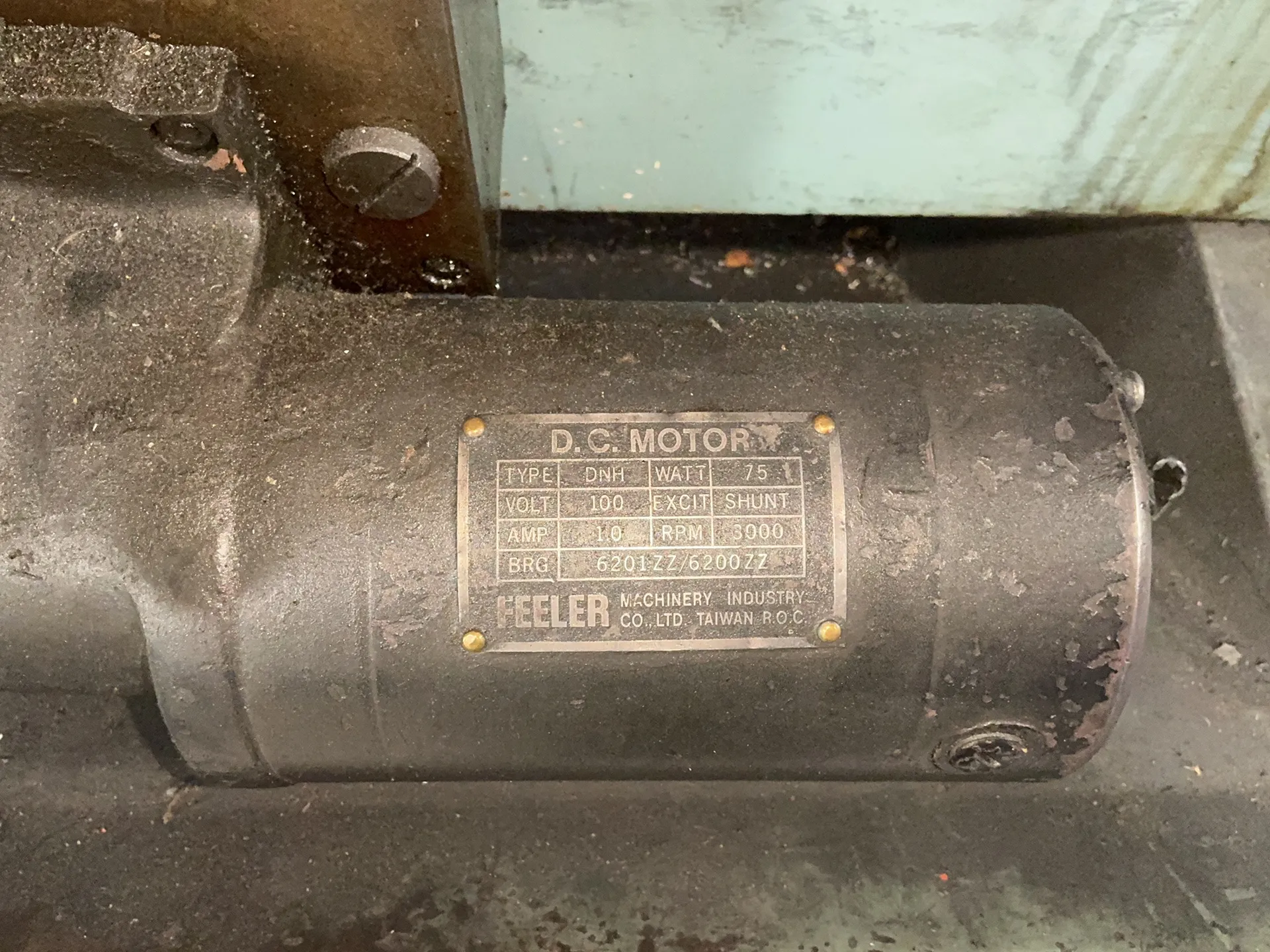 9" x 24" Feeler #FTL-618N, engine lathe, 1" bore, 1 HP, 3000 RPM, tailstock, compound rest, 1986 - Image 6