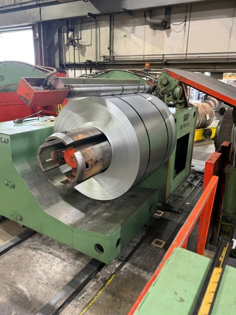 66" x .187" UMI, slitting line, 40,000 lb., .015" - .187" thick, 7" arbor, 2 slitter heads, 75 HP DC, 44,000 - Image 2