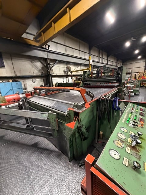 66" x .187" UMI, slitting line, 40,000 lb., .015" - .187" thick, 7" arbor, 2 slitter heads, 75 HP DC, 44,000 - Image 7
