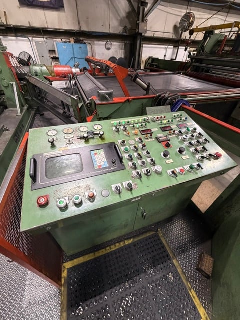 66" x .187" UMI, slitting line, 40,000 lb., .015" - .187" thick, 7" arbor, 2 slitter heads, 75 HP DC, 44,000 - Image 8