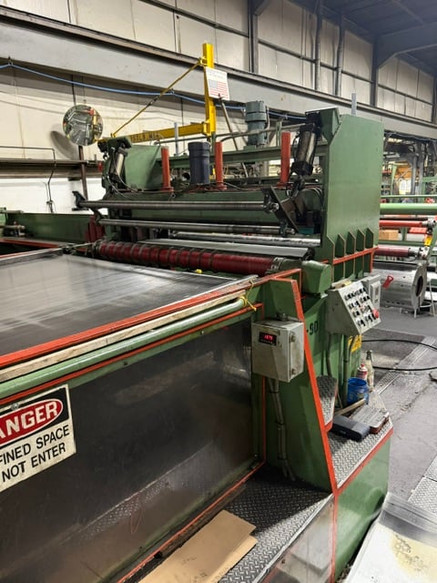 66" x .187" UMI, slitting line, 40,000 lb., .015" - .187" thick, 7" arbor, 2 slitter heads, 75 HP DC, 44,000 - Image 10
