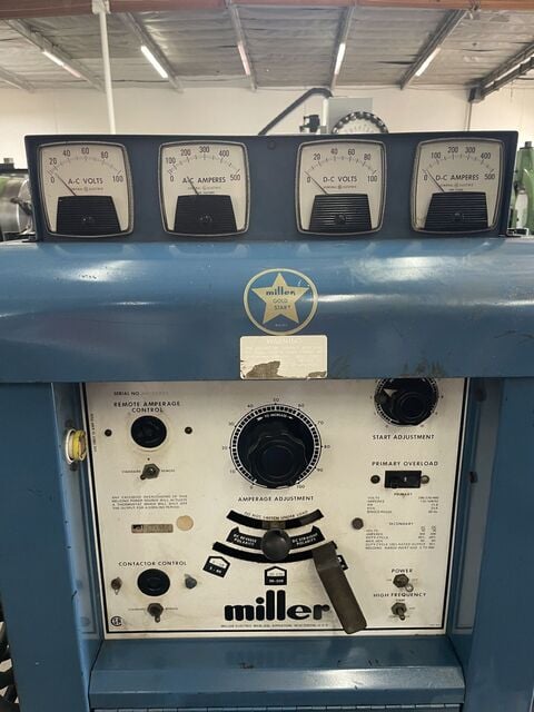 Miller #330A/BP, AC/DC TIG and stick welder, 435-465 amp. AC, 460 amp. DC, 850 lb. - Image 2