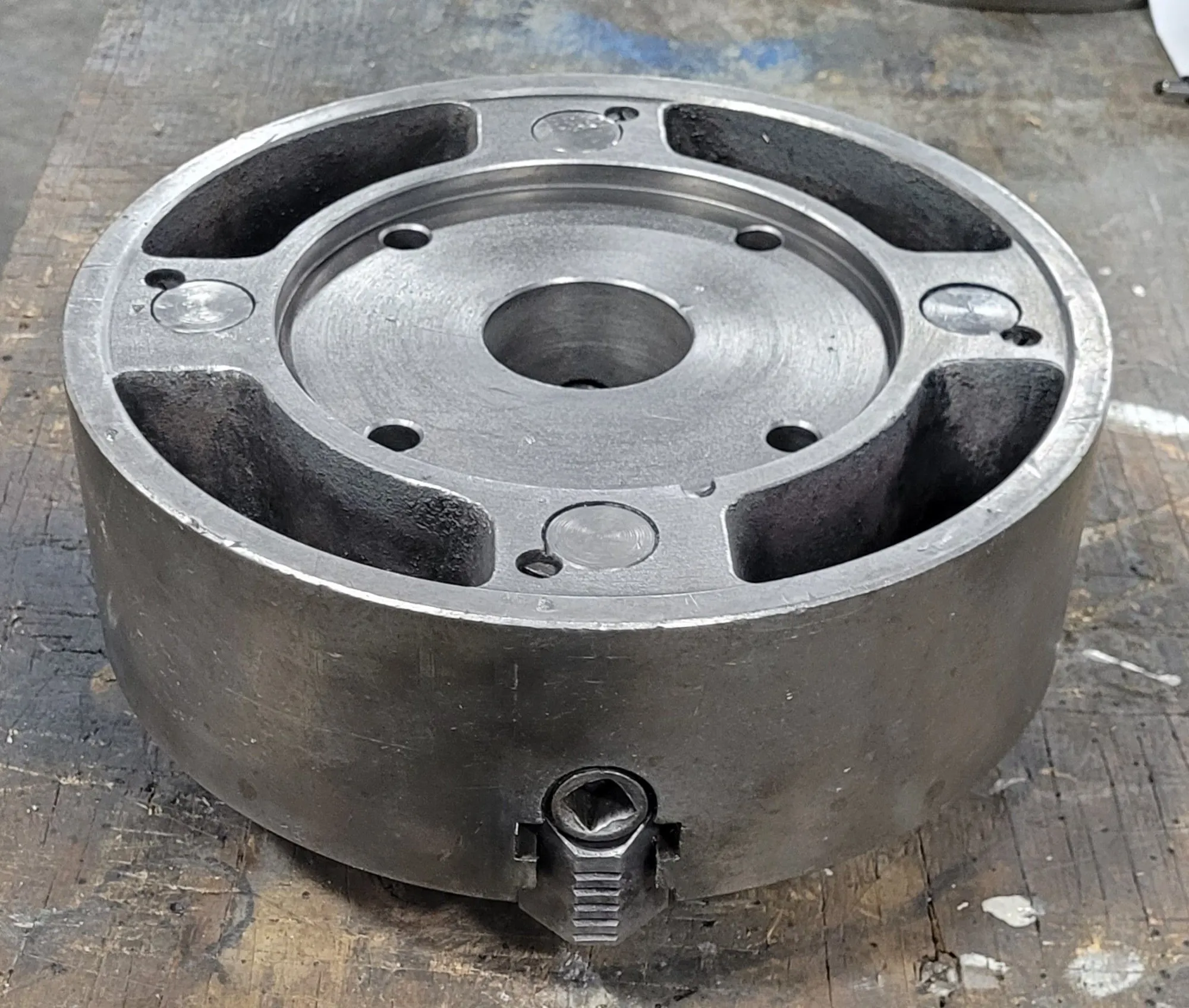 10" Pratt & Whitney Burnerd, 4-jaw lathe chuck, flat back - Image 5