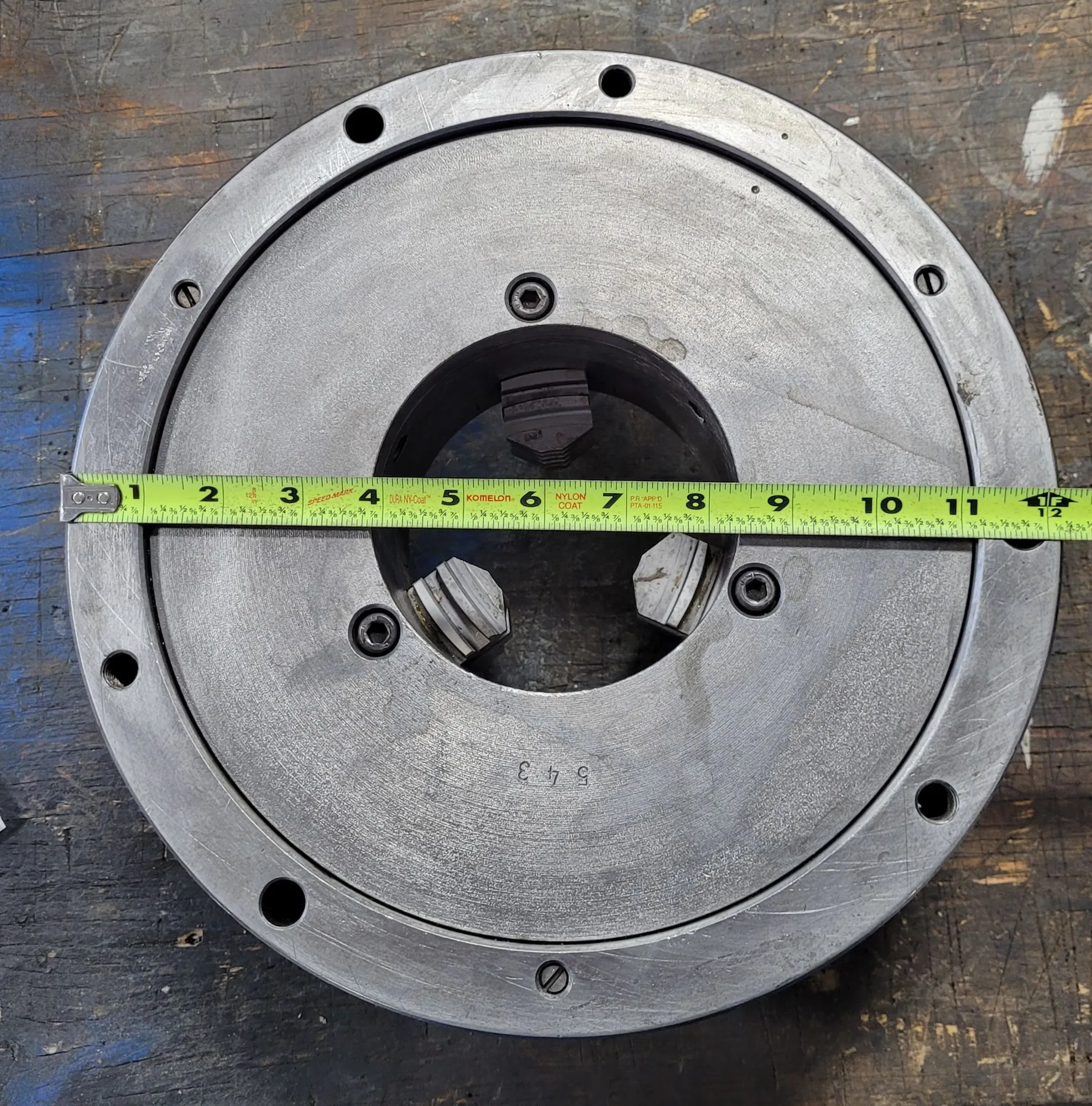 12" Pratt & Whitney Burnerd #9210-03215, 3-jaw scroll lathe chuck, plain back - Image 7