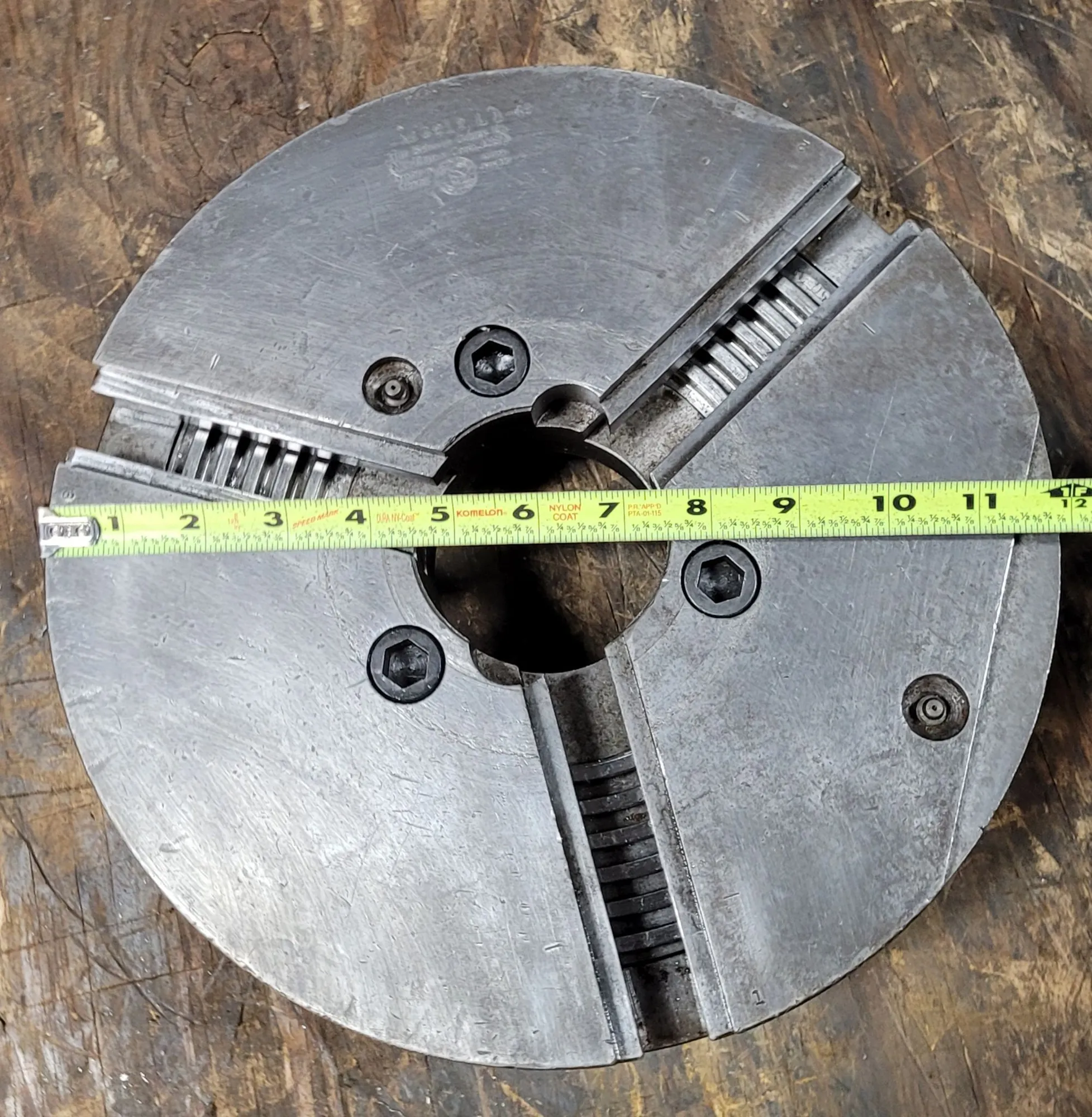 12" Skinner #3912, 3-jaw lathe chuck - Image 6