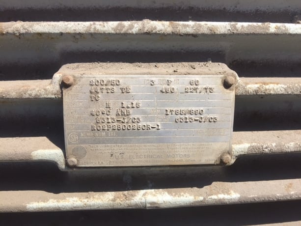 200/50 HP 1785/890 RPM U.S. Motors, Frame 447TS, TEFC, 460 Volts - Image 2