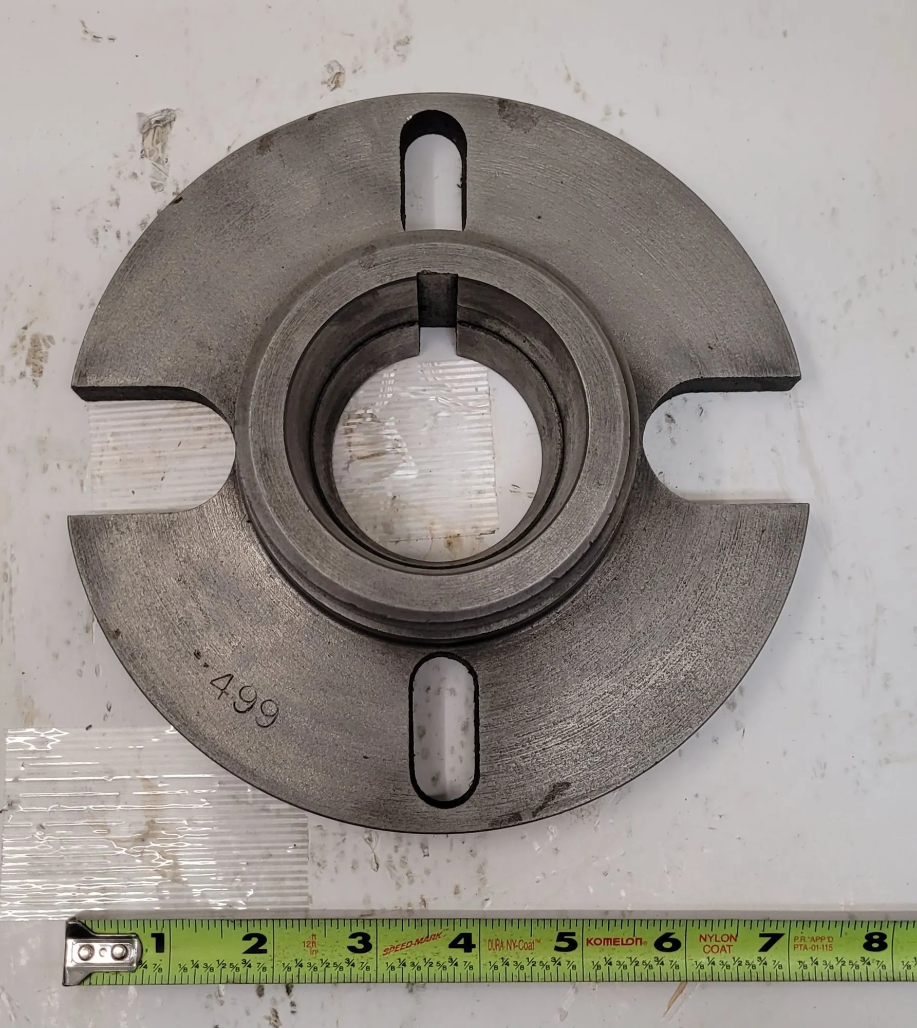 7.5" lathe face plate, L-0 mount, 3.75" center hole outside dimension - Image 1