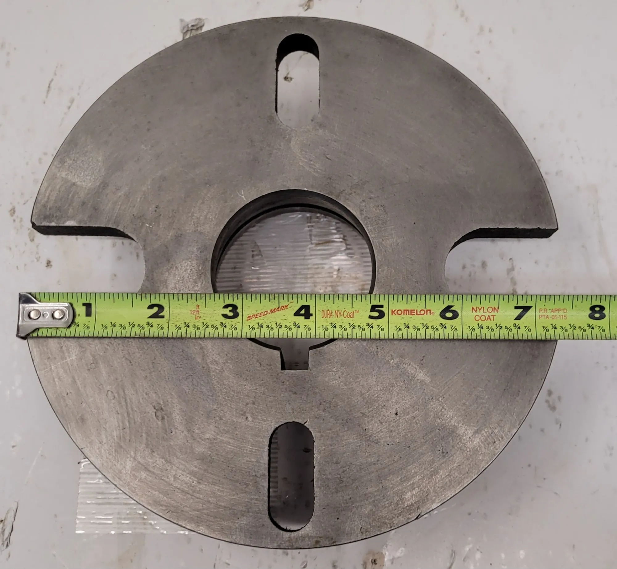 7.5" lathe face plate, L-0 mount, 3.75" center hole outside dimension - Image 2