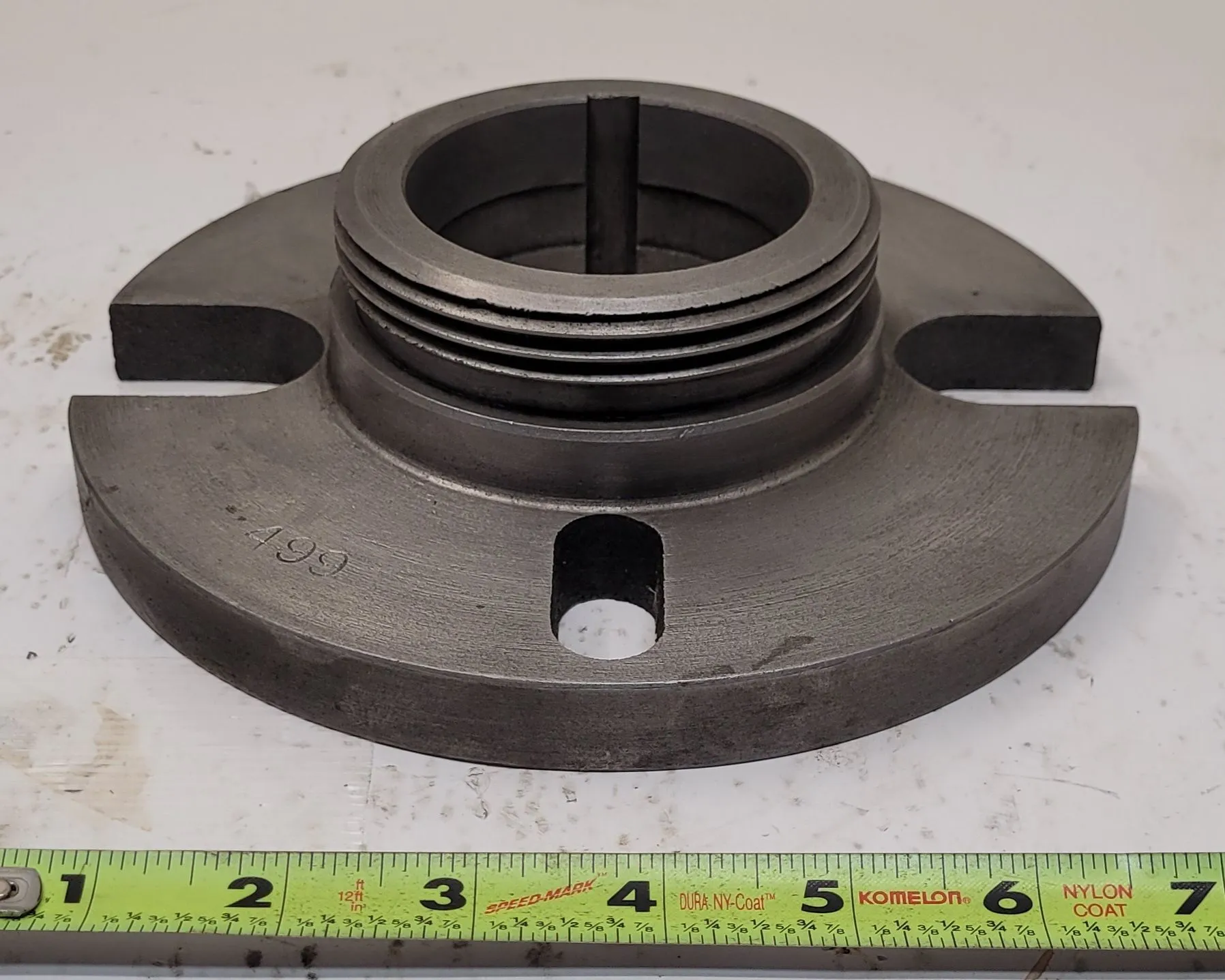 7.5" lathe face plate, L-0 mount, 3.75" center hole outside dimension - Image 3