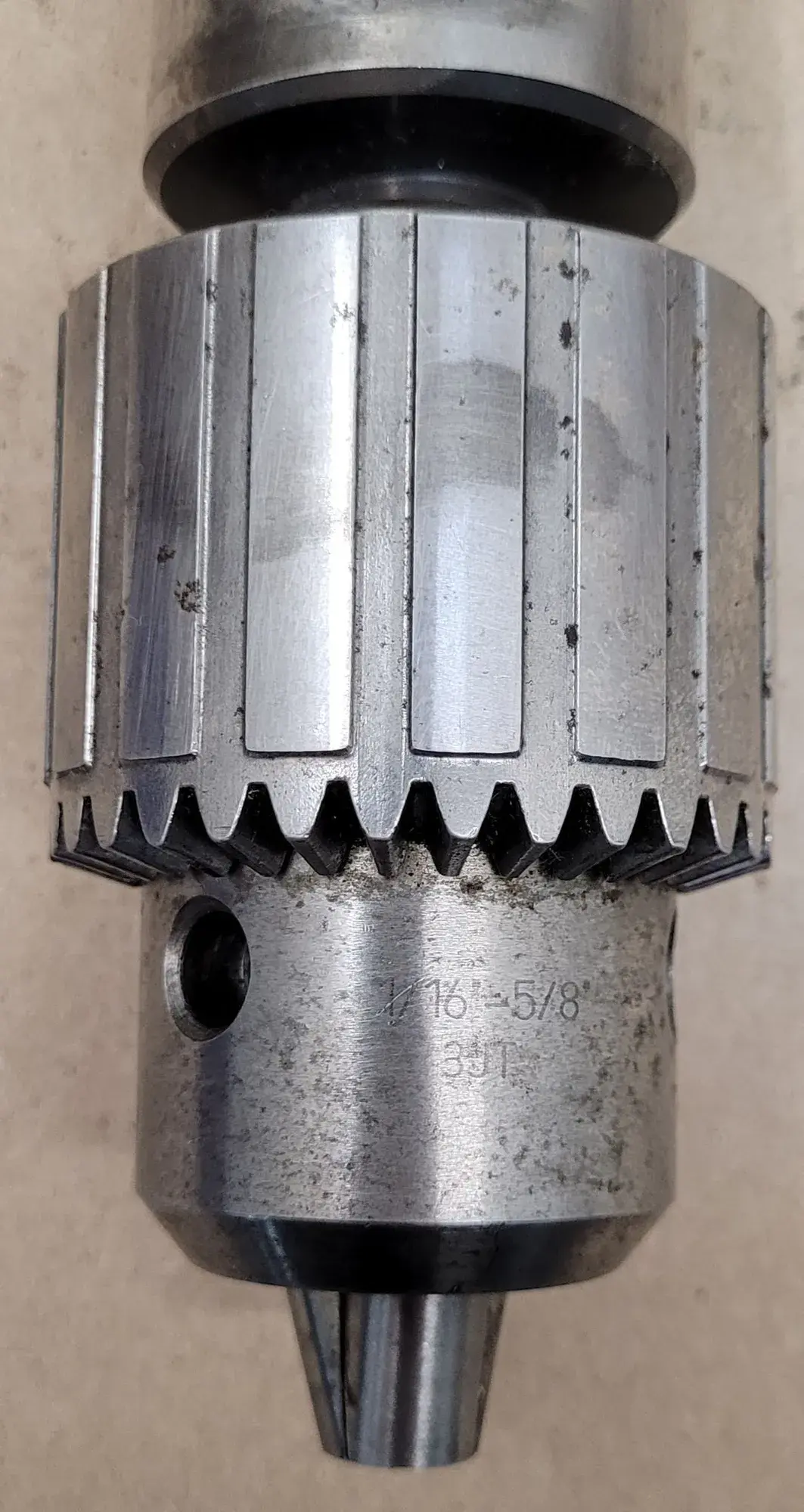 Accupro #65867830, drill chuck, 1/16" - 5/8" capacity, 5MT arbor, 3JT tapered mount, w/key - Image 1