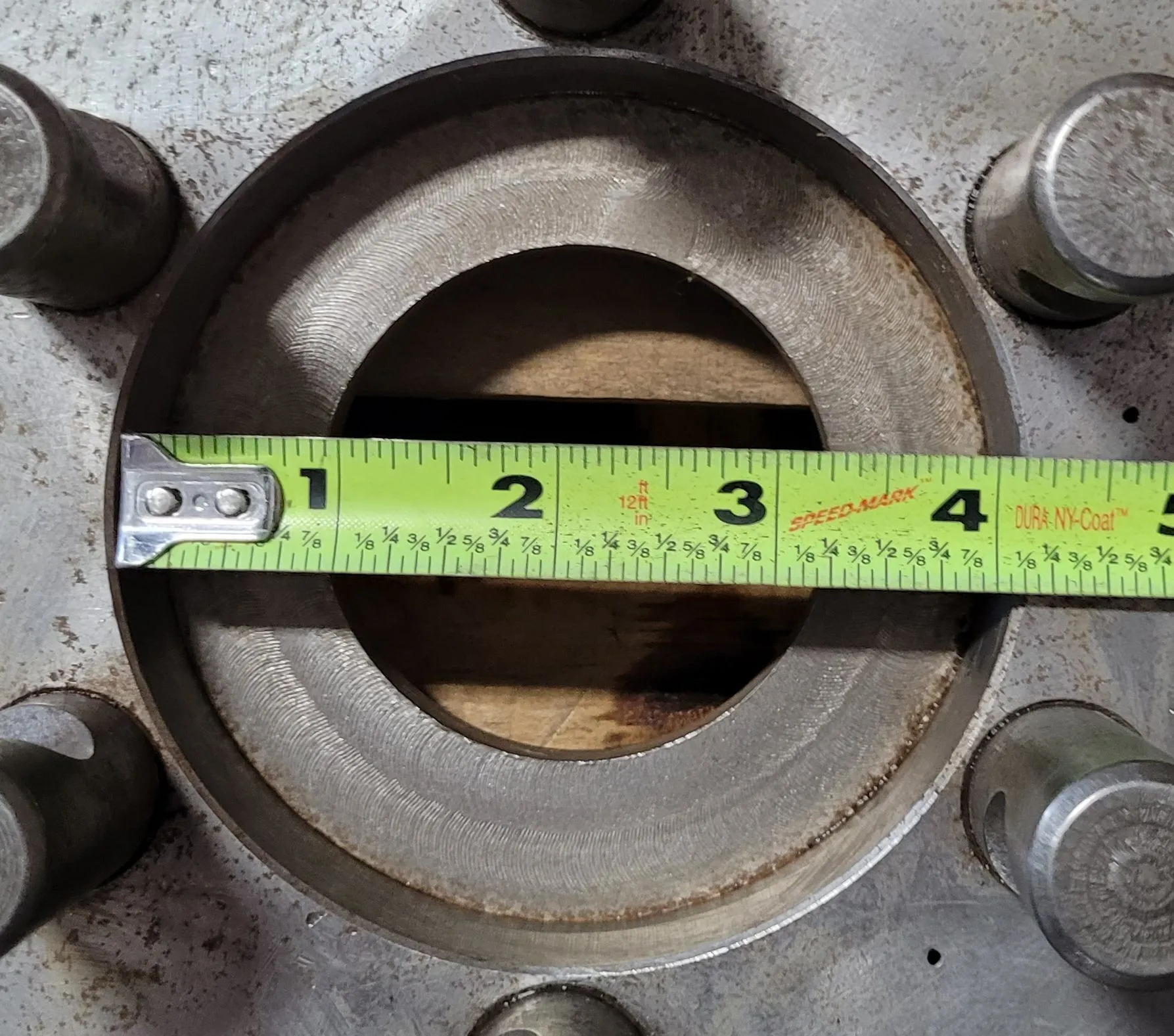 18-1/4" lathe plate, D1-6 mount, 3" thru hole, 6 pins, 4-1/8" hub ID - Image 4