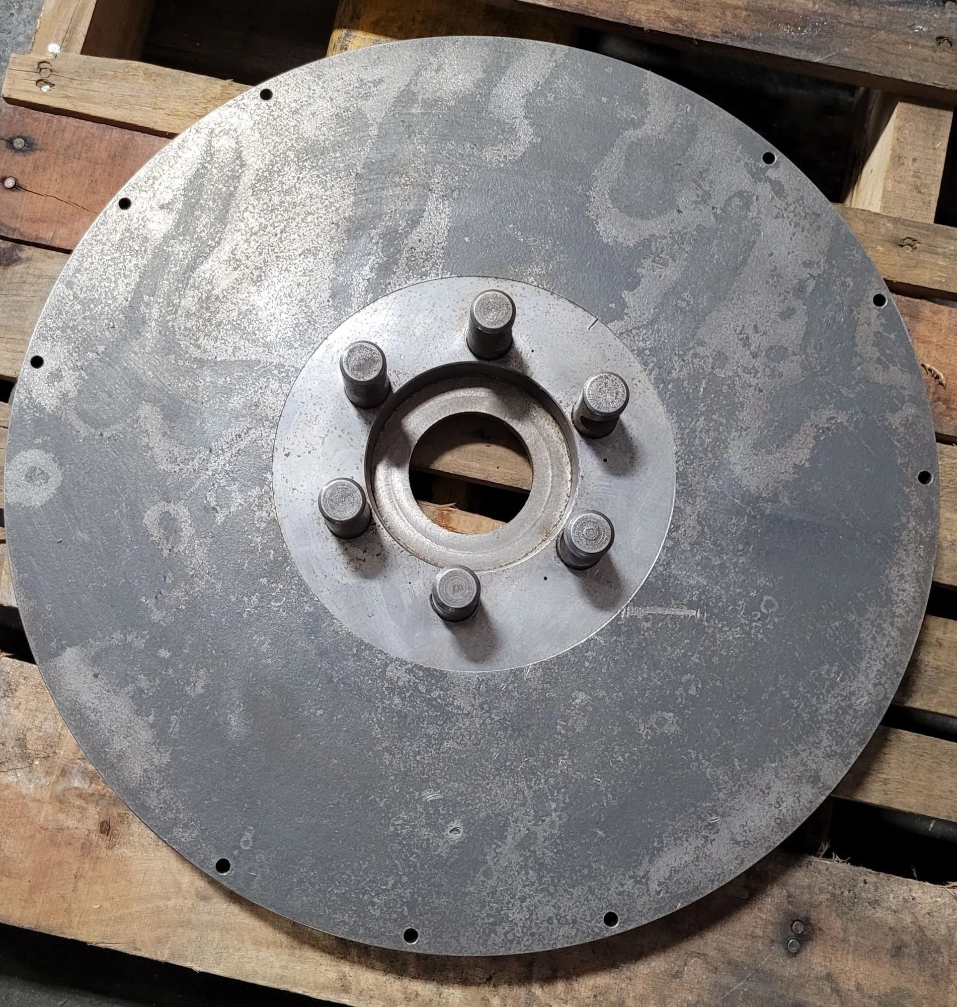 18-1/4" lathe plate, D1-6 mount, 3" thru hole, 6 pins, 4-1/8" hub ID - Image 7