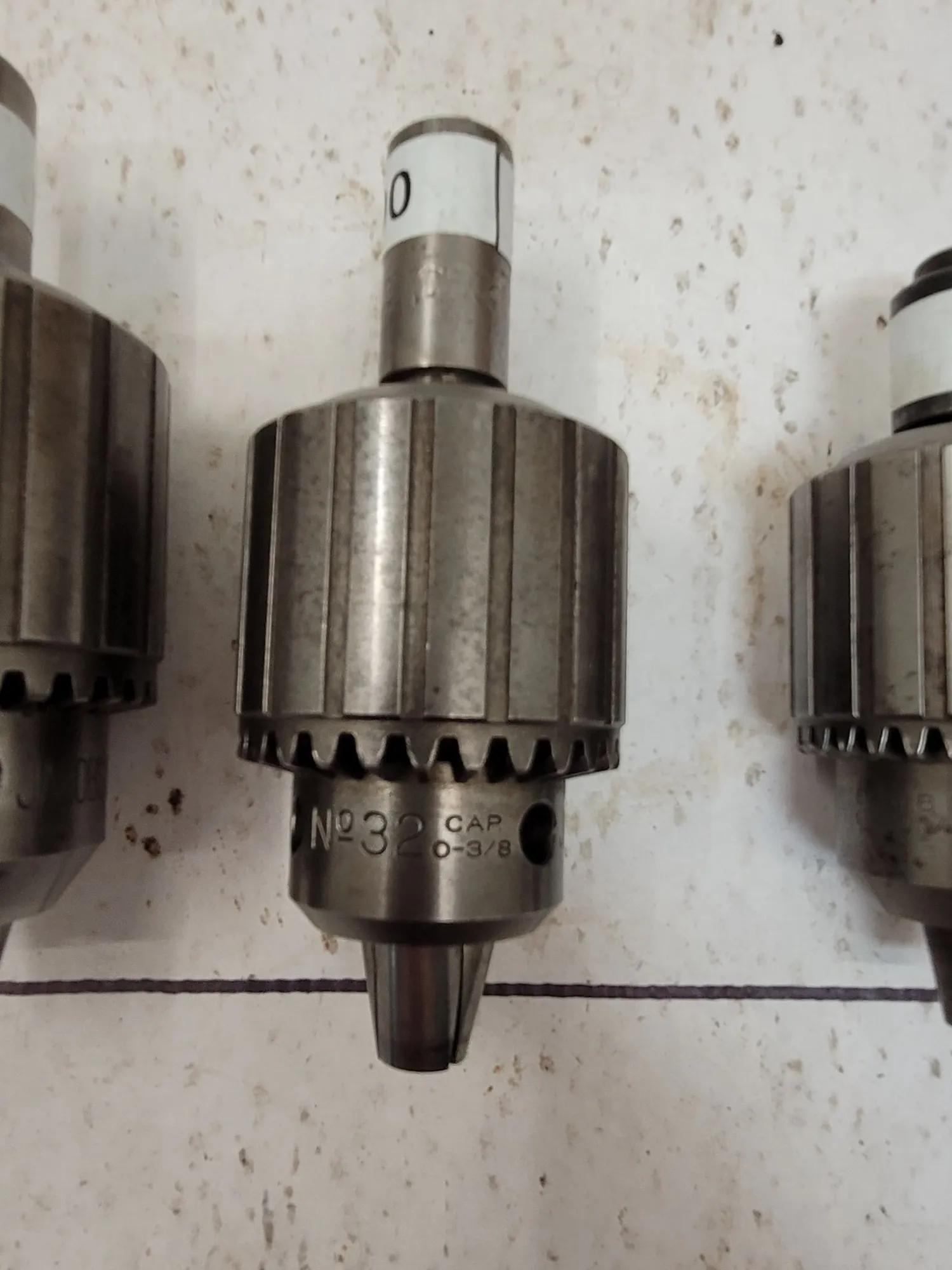 Jacobs, drill chucks, LOT of 3, #34 (0-1/2" ), #32 (0-3/8" ), #2A (0-3/8", #2 taper) - Image 3