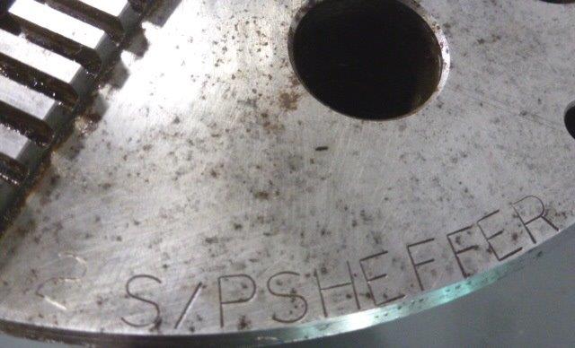 10" SP Sheffer, 3-jaw power chuck, 3" hole, steel body, A1-8, s/n #10CC1922, #17222 - Image 5