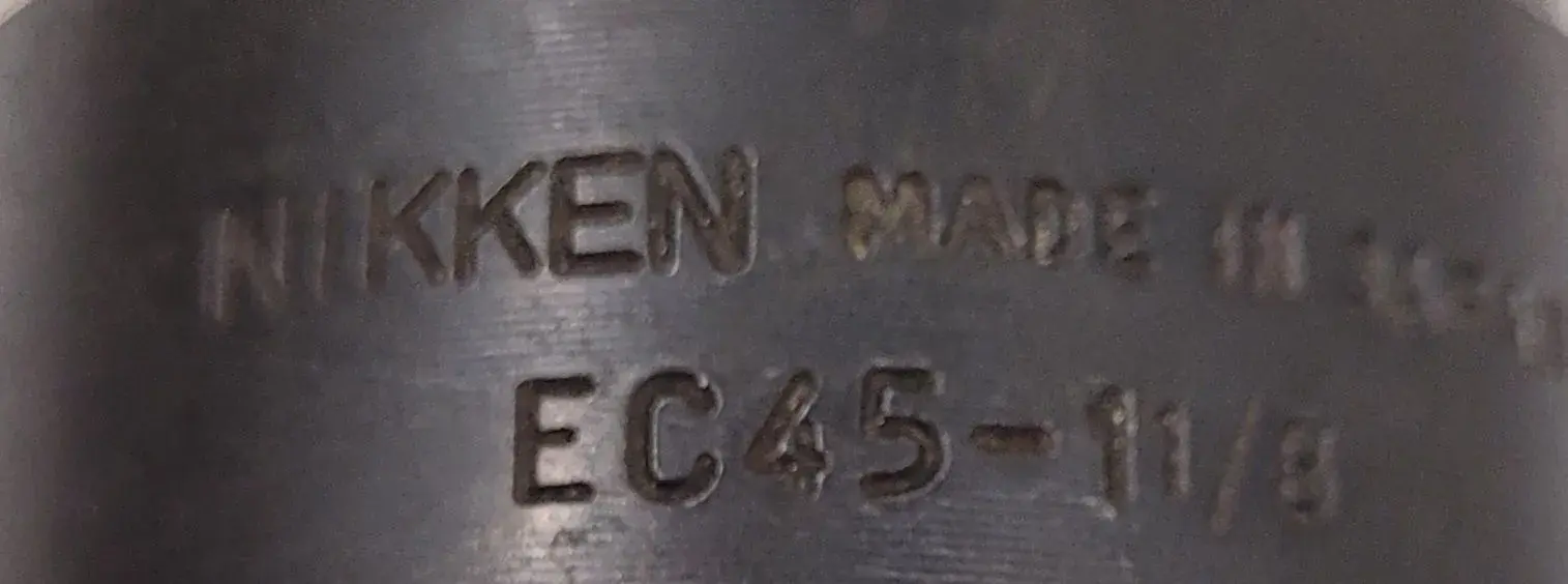 Nikken #EC45-1-1/8, CAT 45 end mill holder, 1-1/8" bore diameter, 6-1/2" OAL - Image 2