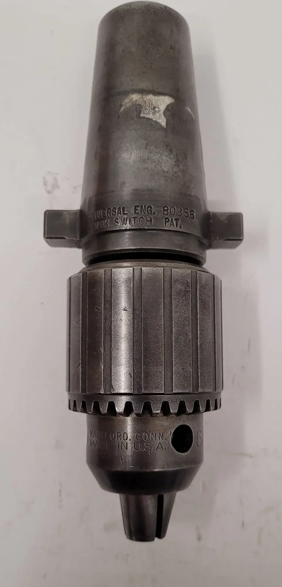 Universal Engineering #80356, Kwik Switch, w/Jacobs #6A 33JT drill chuck, 0-1/2" capacity - Image 1